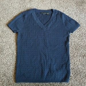 Short sleeve navy sweater